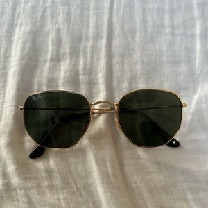 Ray Ban Hexagonal Gold Sunglasses